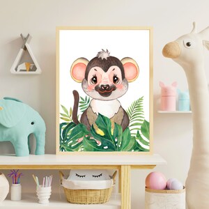 Nursery Animal Art, Safari Animal Prints, Jungle Nursery Decor, Gender Neutral Nursery Art, Safari Theme Nursery