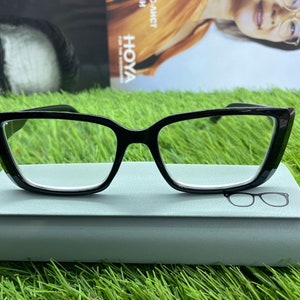 Customized Black Oversized  eye glasses frames women with non prescription, Cat eye optical glasses frames acetate women