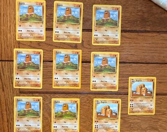Pokemon Diglett and Dugtrio trading cards Lot of 10, 1999 and 1999-2000 , (L)