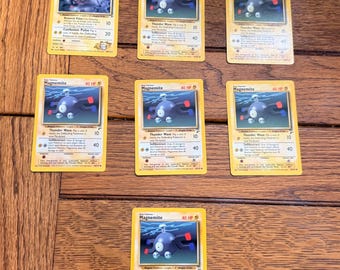 Pokemon Trading cards, Lot of 7, Magnemite 1999 and 1999-2000, (H)2