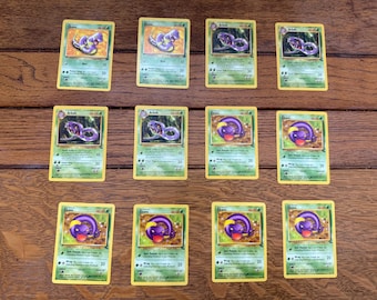 Pokemon Trading cards Ekans and Arbok Lot of 12,  1999 and 1999-2000 issue, (M)1