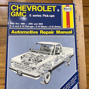 Book, Chevrolet and GMC S  Series Pickup automotive repair manual 1989