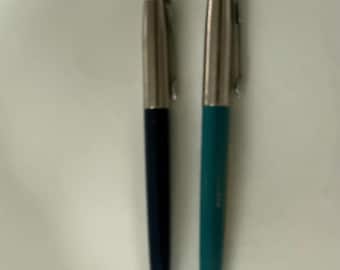 Vintage Parker ink pens 1970’s Jotter Lot of Two, Advertising on both.