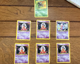 Pokemon Lot of 7, Five Jynx, One Pinsir and One Sabrina’s Mr. Mime 1999 and 1999-2000 (S)