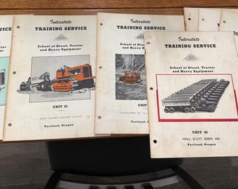 Interstate Training Manuals lot of 12, for heavy equipment, 1940’s-1950’s