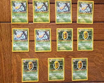 Pokemon Trading Cards, Weedle and Kakuna, 1999 and 1999-2000 Lot of 11, (K)2