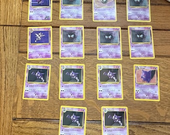 Pokemon Gastly, Haunter and Gengar Lot of 14, 1999 and 1999-2000. (C)