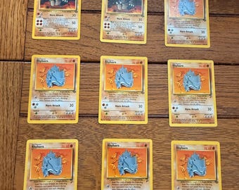 Pokemon Rhyhorn and Rhydon trading cards, Lot of 9, 1999 abd 1999-2000, (B)1