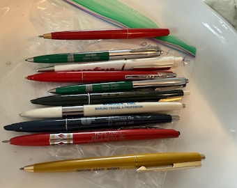 Vintage advertising Rite Point ink pens Lot of 10. All NEED INK, 1970’s