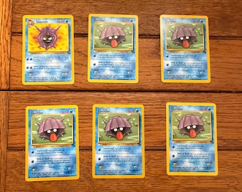 Pokemon Shellder and Cloister trading cards Lot of 6, 1999 and 1999-2000.( D)1