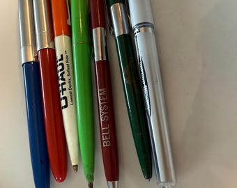 Vintage  Lot of 6 ink pens and One mechanical pencil1960 -1970’s with advertising on some pens