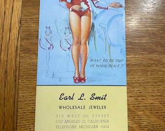 Calendar, Vintage 1945 Pin-Up Girl calendar Advertising for a Jewelry.