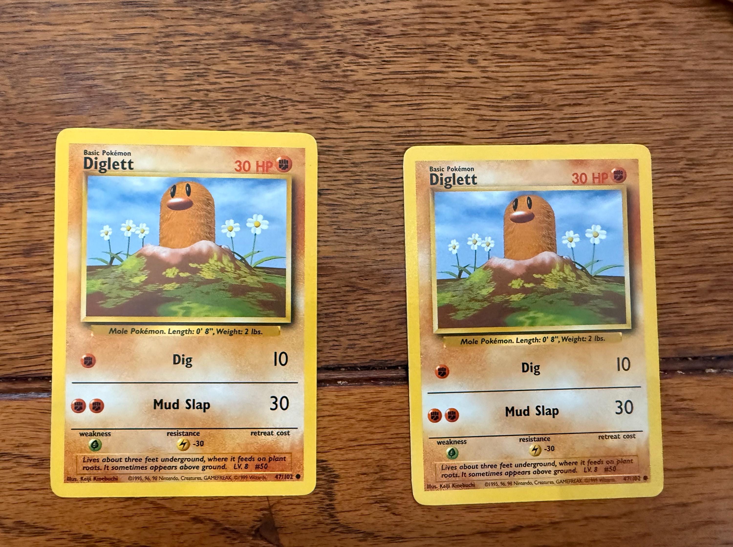 1999 diglett pokemon card Diglett Vintage 1999 Pokemon Base Set TCG Card 47/102
