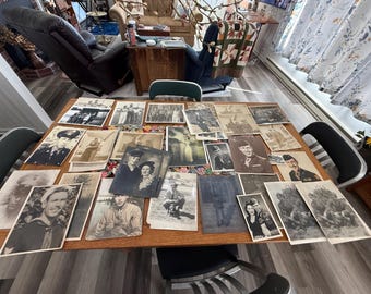 Vintage photos of military men plus family, a few colored black and white photos. 37 pictures 1950’s.