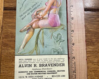 Calendar , Vintage 1945 Pin-Up girl Calendar Advertising for a appliance distributor in Portland Oregon.