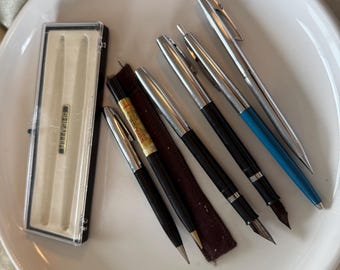 Vintage Sheaffer’s ink pens, fountain pens and pencil, lot of 6, 1950’s