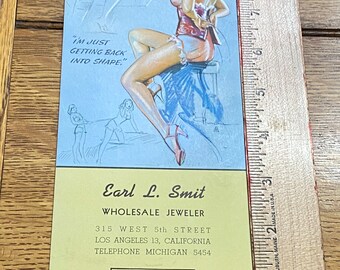 Calendar , Vintage 1945 Pin-Up Girl calendar Advertising for a Jewelry.