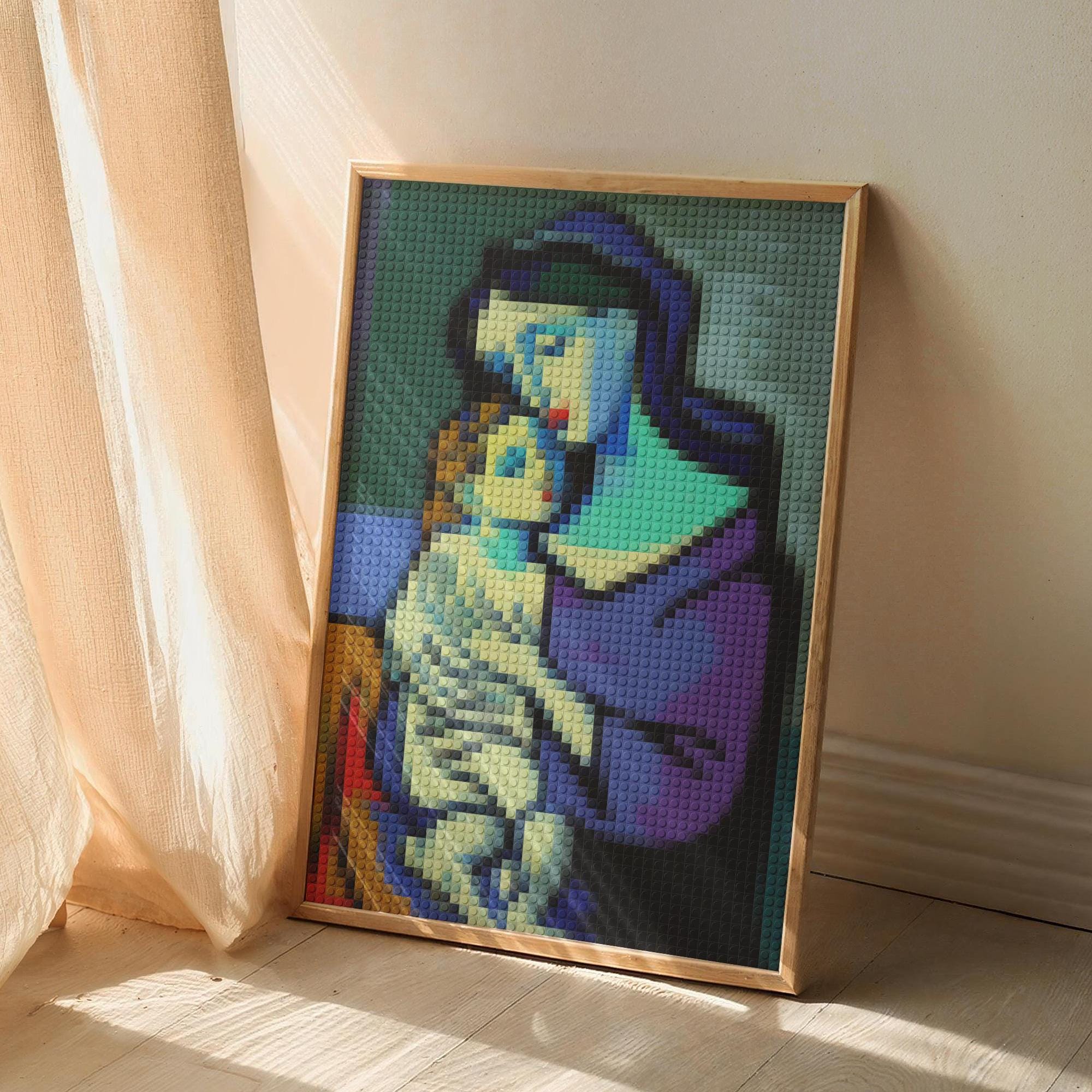 Picasso Mother Child Pixel Art Print, Kids Room Wall Decor, Colorful ...