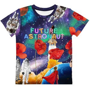 Future Astronaut Kids T-Shirt: Galaxy Rocket All-Over Print
