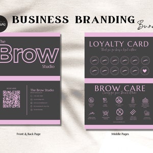 Editable Brow Tech Business Card Template, Brows Business Card With QR Code, Printable Brow Tech Business Cards, Brow Artist Template