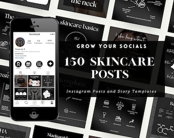 Plantillas de Instagram para el cuidado de la piel / Plantilla de Instagram para esteticistas / Plantillas para dermatólogos / Redes sociales para el cuidado de la piel / Publicaciones sobre el cuidado de la piel / Acné