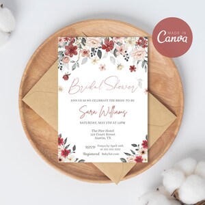 Wildflower Bridal Shower Invitation, Floral Bridal Shower, Spring Summer Invite, Colorful Wildflower Invite, Editable Template