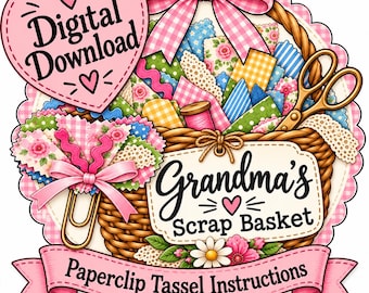 Instrucciones para hacer la borla del clip de papel de la abuela / Descarga digital