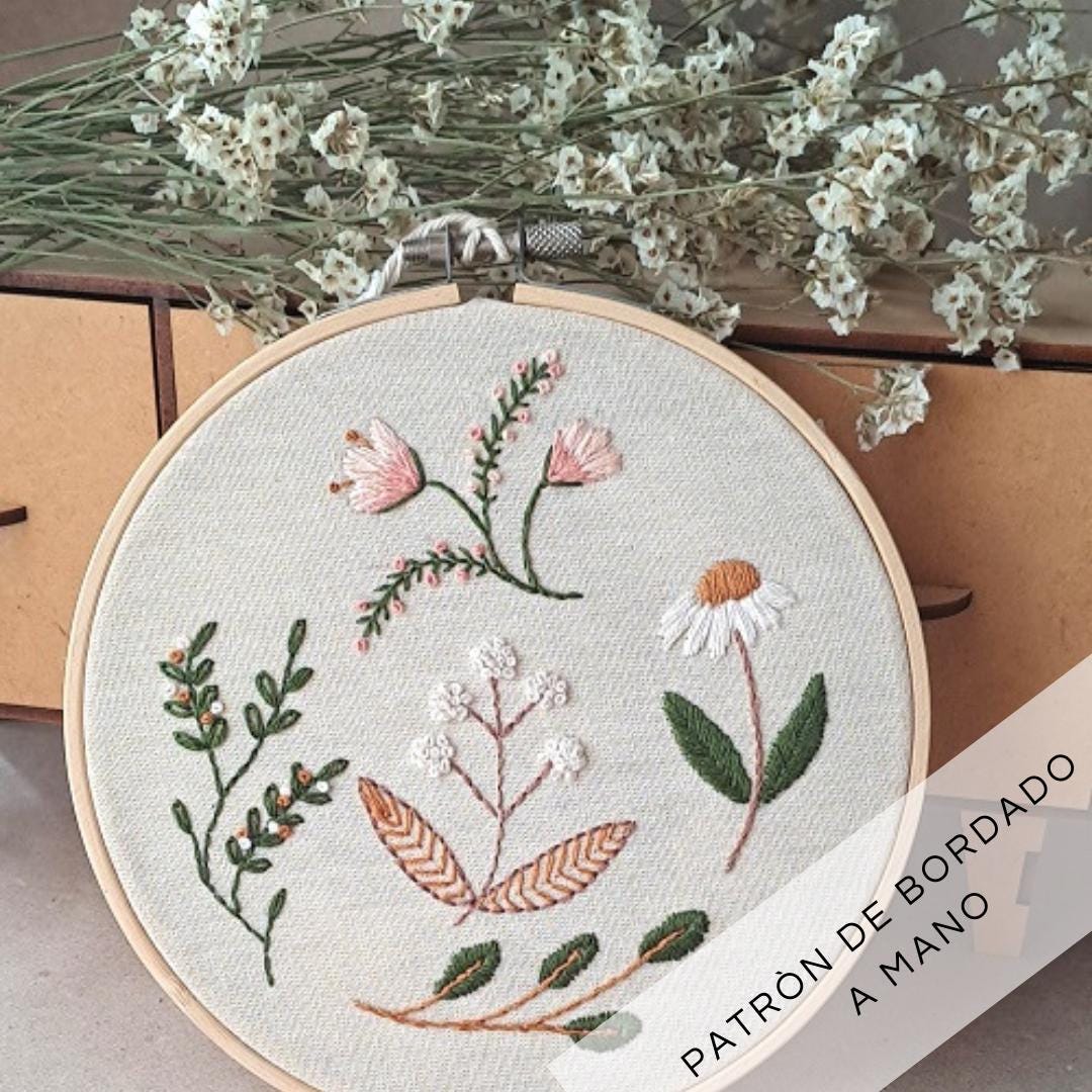 Pattern For Embrou Embroidery Pattern-pdf for Embroidering Autumn Twigs Flowers - Flower ...