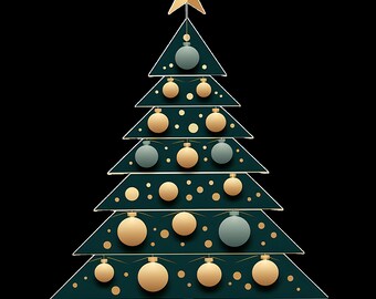 Modern Christmas Trees Clip Art Collection-antique winter holiday clip art in PNG format instant download for commercial use