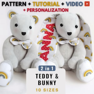 Memory Bear & Bunny Sewing Pattern: DIY Keepsake (PDF)