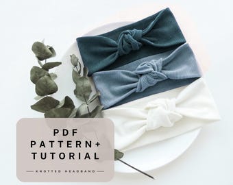 Knot headband pattern pdf , Adult – Baby sewing pattern , DIY baby hair accessories , Stretch headband pdf sewing pattern , Digital download