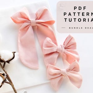 Bow Sewing Pattern , Hair Bow Template Do It Yourself Sailor Bow and Pinwheel Bow Easy Sewing Patterns DIY Christmas gifts Instant Download
