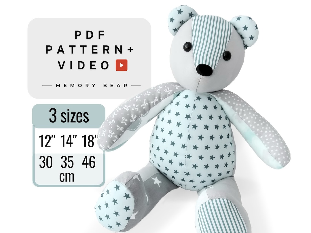 Memory Teddy Bear Sewing Pattern , Tutorial + Video (PDF Download) - Etsy