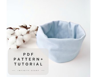Infinity scarf pattern pdf , Adult - Baby sewing pattern , Digital download