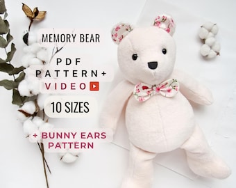 Memory Bear Pattern, DIY Plush for Beginners (PDF Pattern)