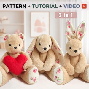 Memory Bear Pattern pdf Teddy Bear Sewing Pattern Stuffed Animal Pattern for Beginners DIY Keepsake Bear Plushie Pattern Digital Download
