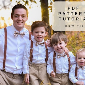 Modello di cucito per papillon in formato PDF, Modello di cucito per bambini, Modello e tutorial in formato PDF per papillon regolabile, Fai da te papillon in formato PDF con download immediato