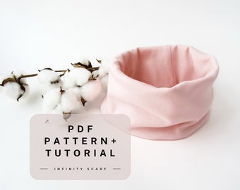 Infinity Scarf Sewing Pattern , Beginner Snood Pattern (PDF Download)