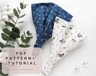 Headband pdf sewing pattern , Do it yourself headscarf Head wrap pattern PDF ,  Bandana sewing pattern DIY hair accessories Digital download