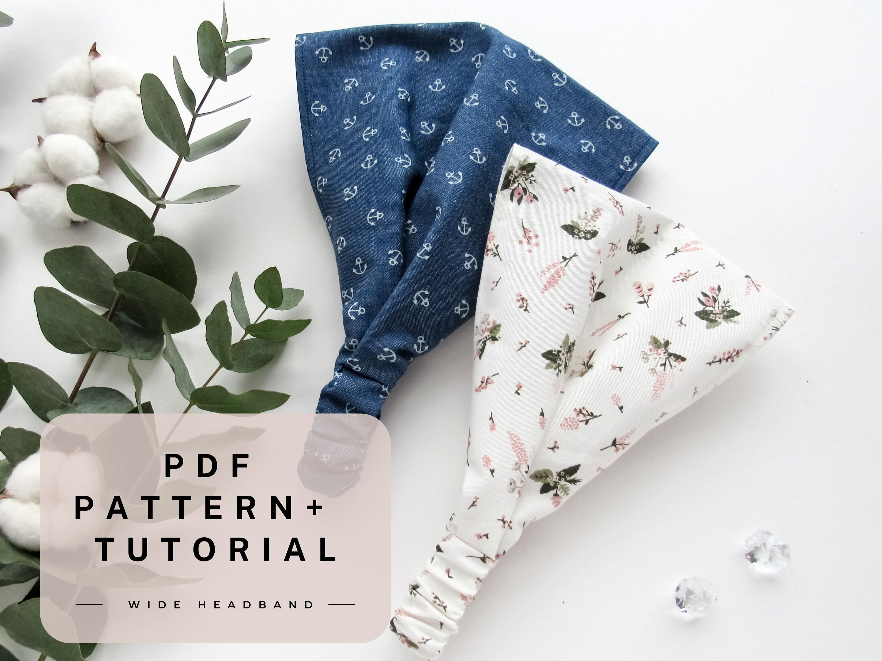 Headband pdf sewing pattern , Do it yourself headscarf Head wrap pattern PDF ,  Bandana sewing pattern DIY hair accessories Digital download