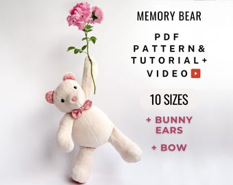 Memory Bear Sewing Pattern: Easy Plush Keepsake (PDF Download, 10 Sizes)