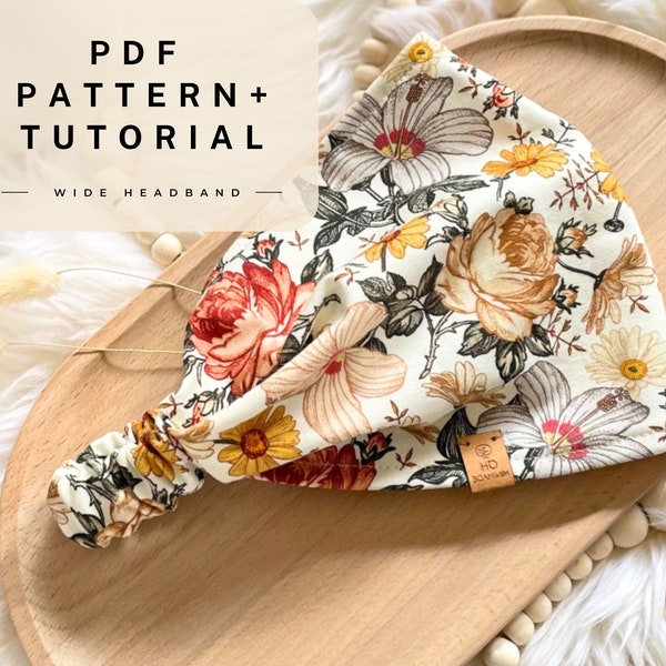 Wide Headband Sewing Pattern PDF – DIY Hair Accessory , All Sizes (Instant Download)