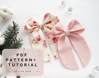 Christmas Bow Sewing Pattern pdf , Do It Yourself Sailor Bows (Digital Download)