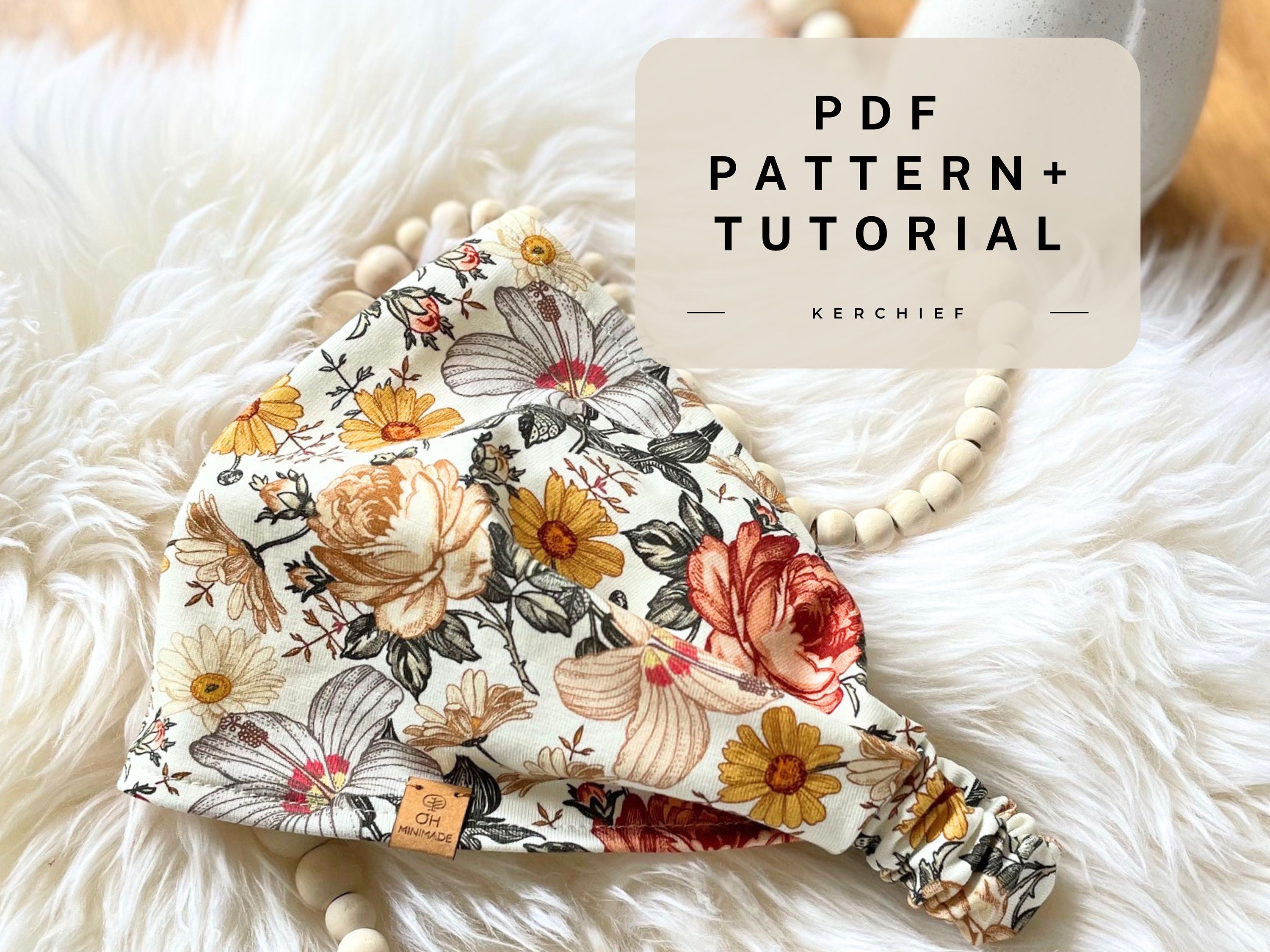 Patrón pdf pañuelo sol, Adulto – Patrones de costura bebé PDF, Patrón pdf diadema, Patrón de costura para mujer pañuelo DIY Descarga digital