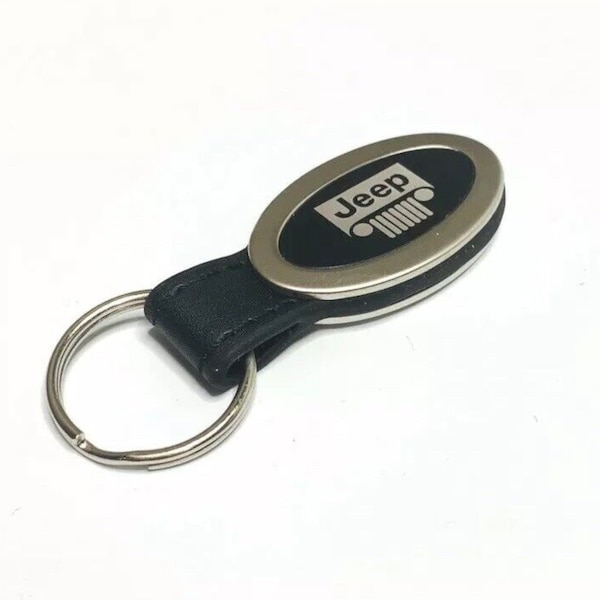 Black Keychain Fob w/ Jeep Grille Emblem