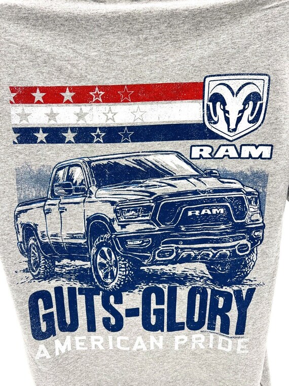 thumbnail image 2 of Dodge Ram Genuine Classic American Mopar Hemi V8 Pick Up Truck Men's Short Sleev 2 of 10