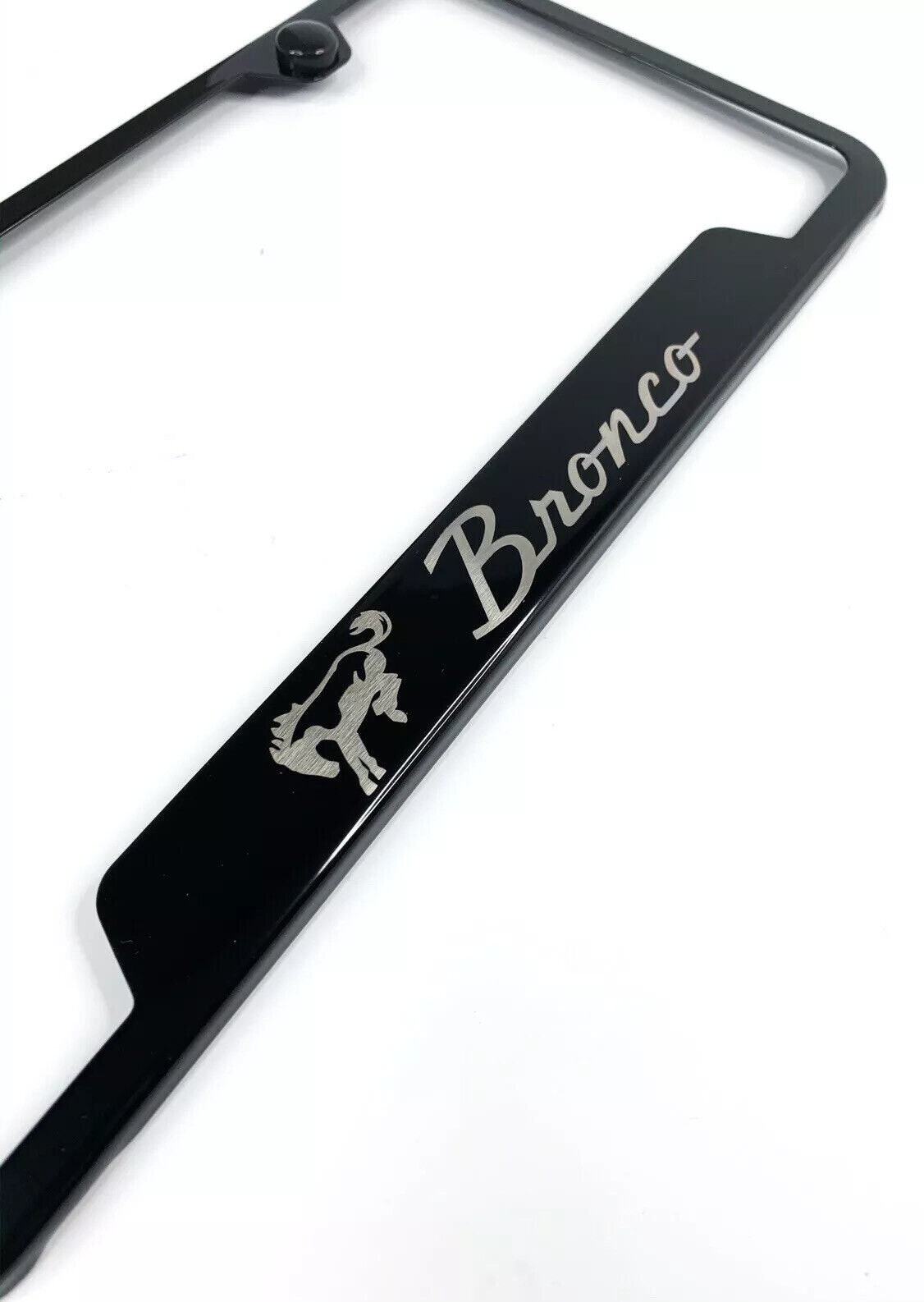 Ford Bronco Logo Black Stainless Steel License Plate Frame By AutoGold 42505 - Made In The USA - Foto 12