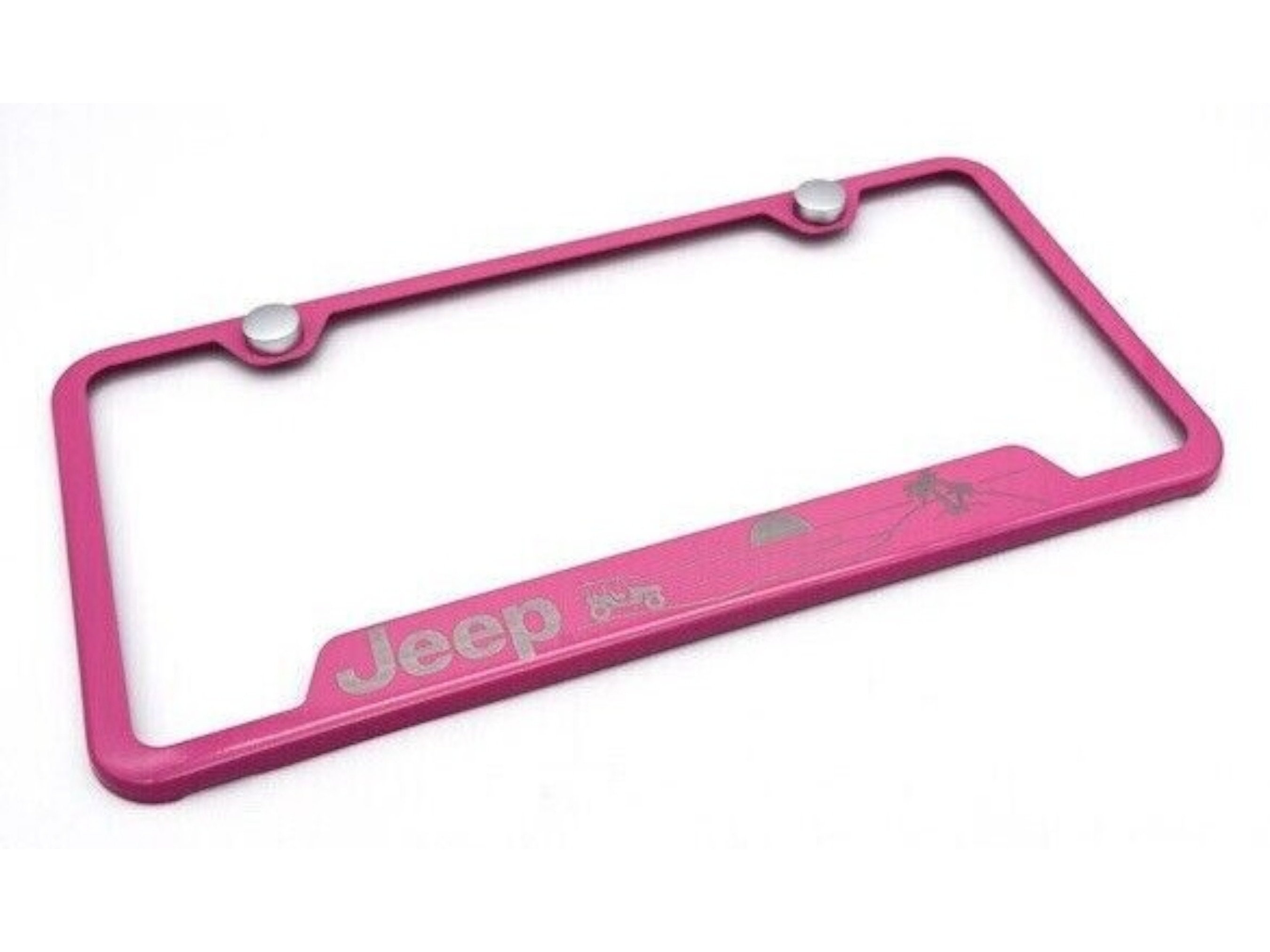 Pink Stainless License Plate Frame W/ Jeep Script \u0026 Beach Scene - Etsy, image size:2700x2025