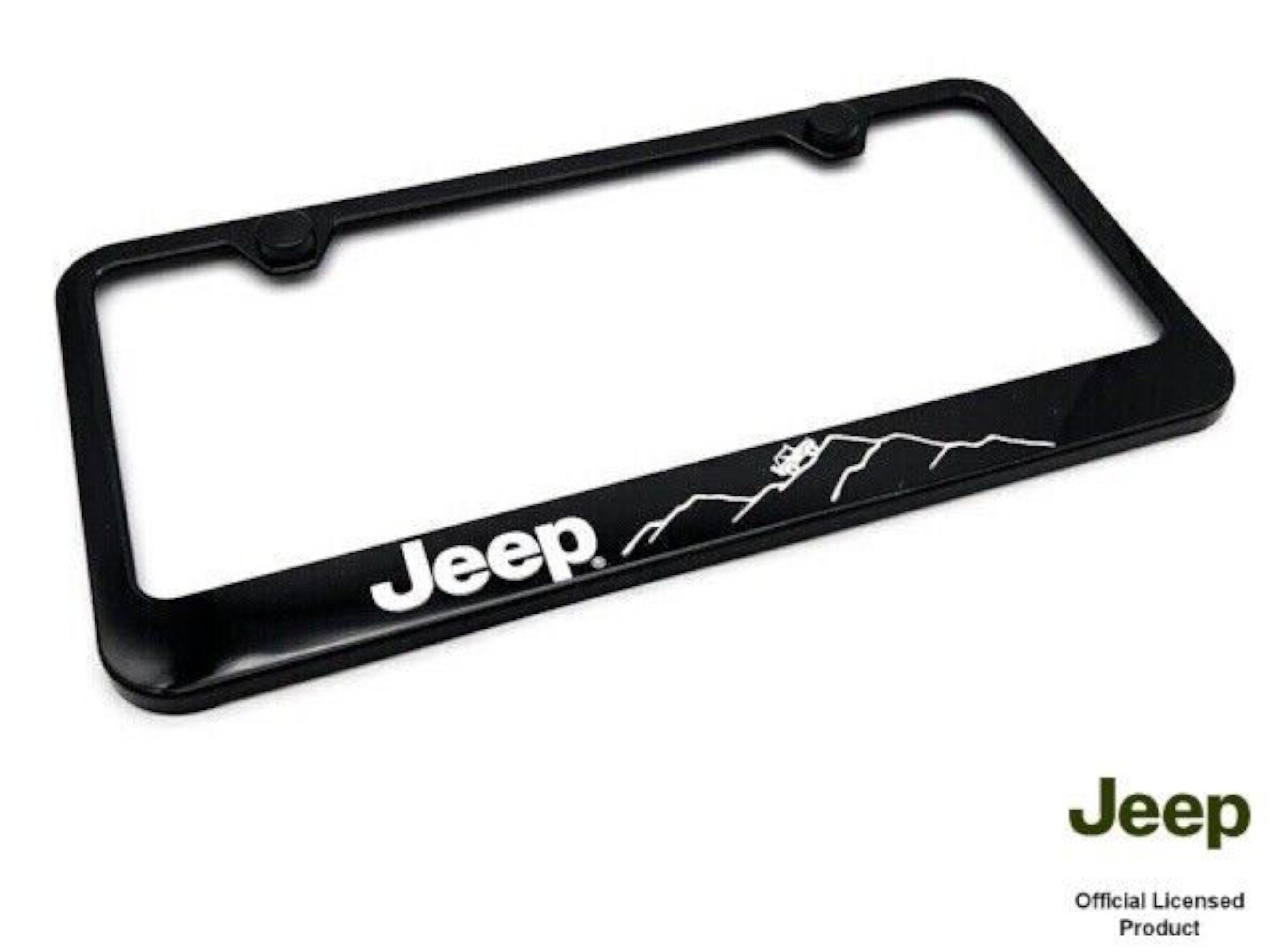 Black Plastic License Plate Frame W/ Jeep off Road Mountain Script Logo -  Etsy, image size:2700x2025