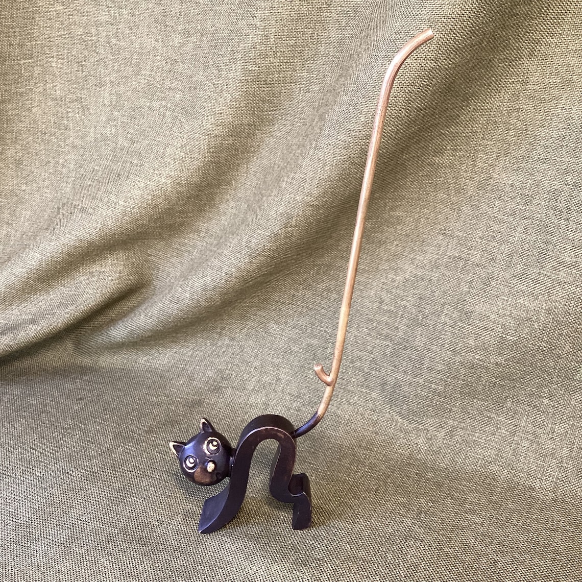 Richard Rohac Cat 1950s Vintage Richard Rohac Bronze Cat Pretzel Holder Sculpture - Etsy